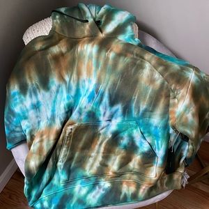 Amiri Oversized Green Tie Dye Hoodie